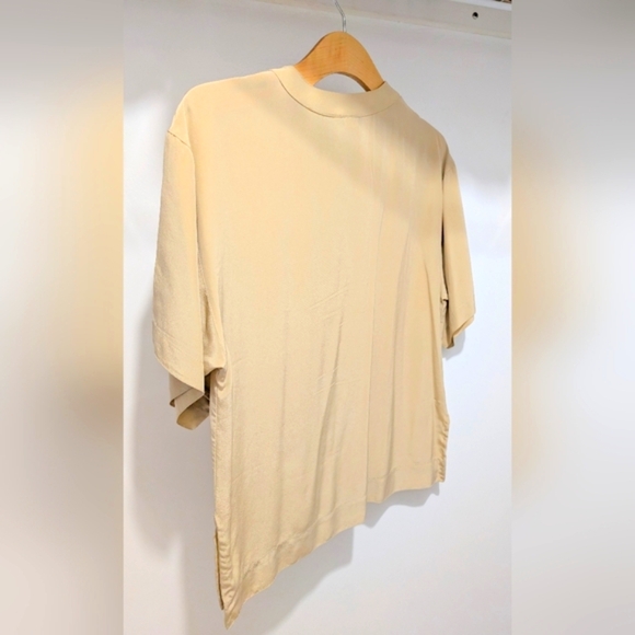 Vtg Alfred Sung Tan Silk Blouse. Made in Canada. Roomy Sz 4. - Picture 11 of 14